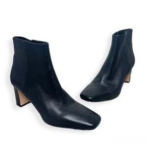 J. McLaughlin Gloria Black Leather Ankle Boots Classic Silhouette
